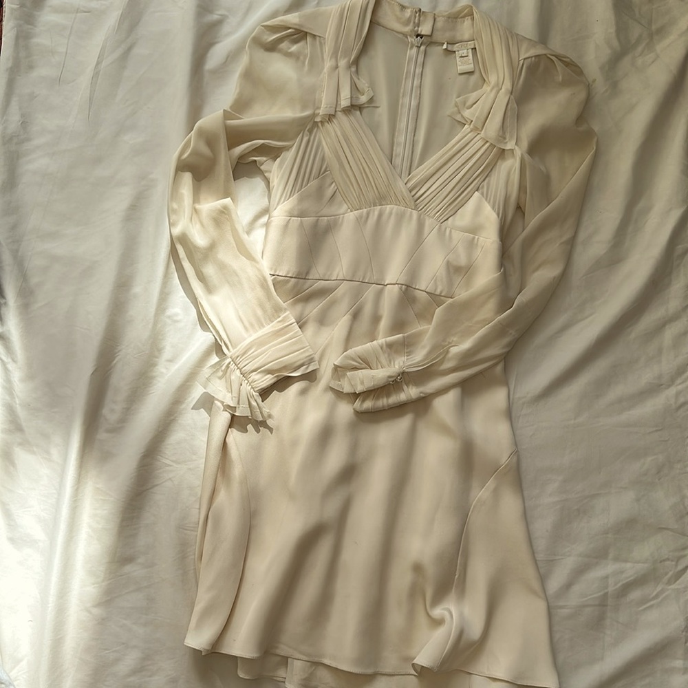 Zac Posen Ivory silk dress.